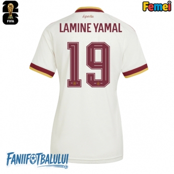 Spania Lamine Yamal #19 Echipament de Fotbal Replică Mondial 2026 Femei Deplasare
